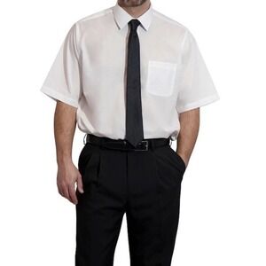 Neil Allyn Short Sleeve Dress Shirt Mens 3XL White Button Down Professional Work